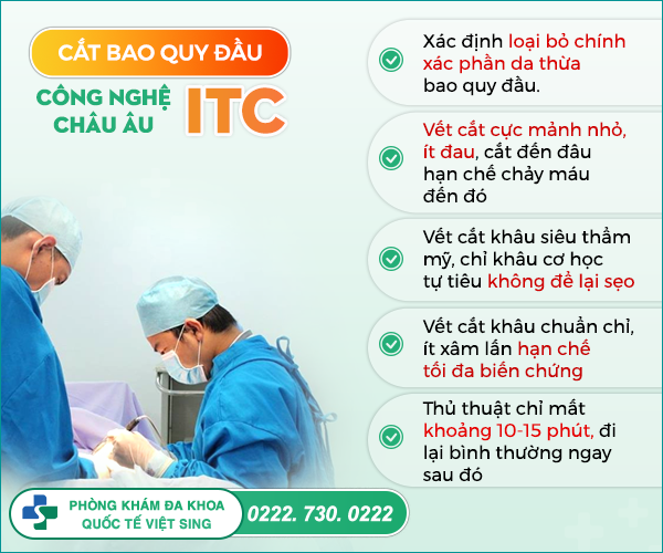 Cắt bao quy đầu bằng công nghệ itc